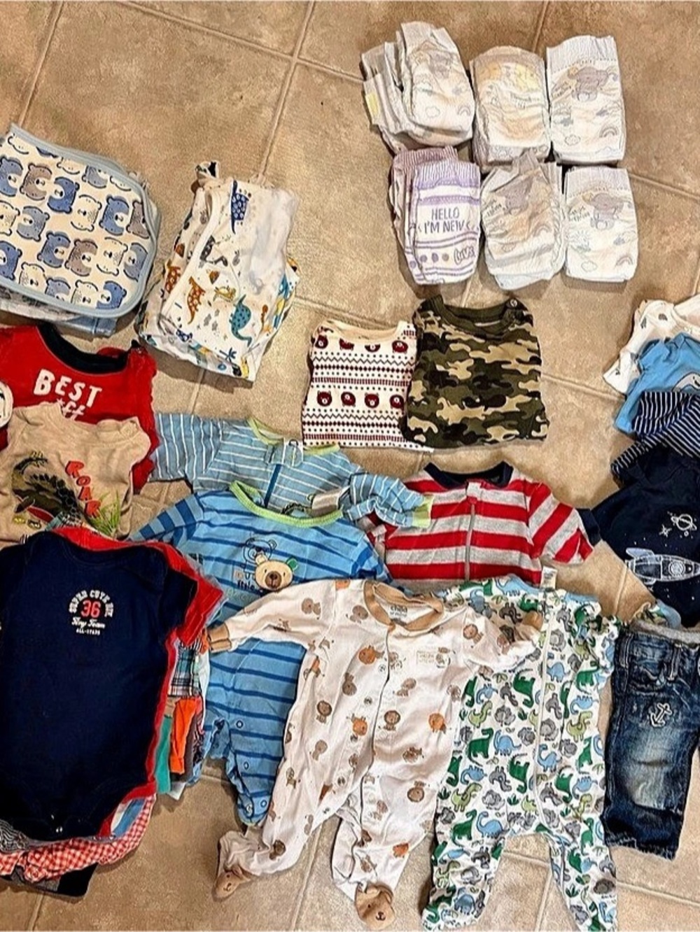 Carter's Baby Clothing Lot Blue & White Striped